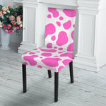 Pink And White Cow Print Dining Chair Slipcover
