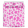 Pink And White Cow Print Duvet Cover Bedding Set