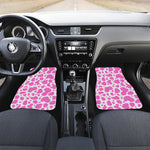 Pink And White Cow Print Front and Back Car Floor Mats