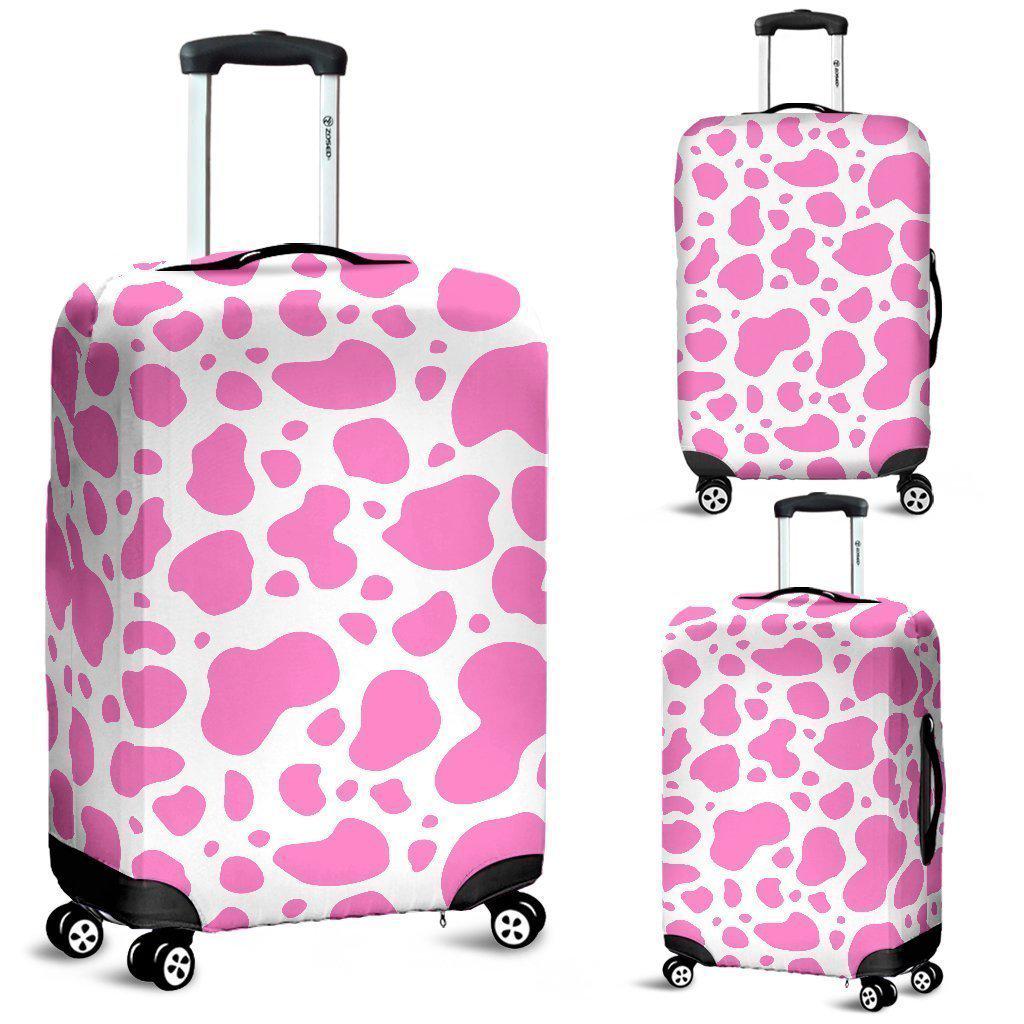 Pink And White Cow Print Luggage Cover GearFrost