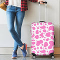 Pink And White Cow Print Luggage Cover
