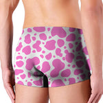 Pink And White Cow Print Men's Boxer Briefs
