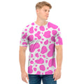 Pink And White Cow Print Men's T-Shirt