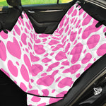 Pink And White Cow Print Pet Car Back Seat Cover