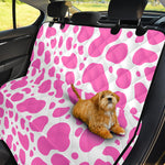 Pink And White Cow Print Pet Car Back Seat Cover
