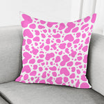 Pink And White Cow Print Pillow Cover