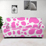 Pink And White Cow Print Sofa Cover