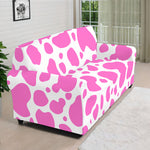 Pink And White Cow Print Sofa Cover