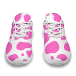 Pink And White Cow Print Sport Shoes GearFrost