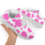 Pink And White Cow Print Sport Shoes GearFrost