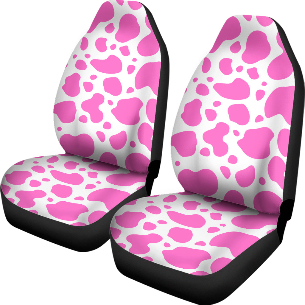Pink And White Cow Print Universal Fit Car Seat Covers
