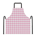 Pink And White Gingham Pattern Print Apron