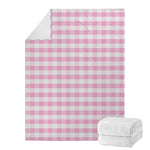 Pink And White Gingham Pattern Print Blanket