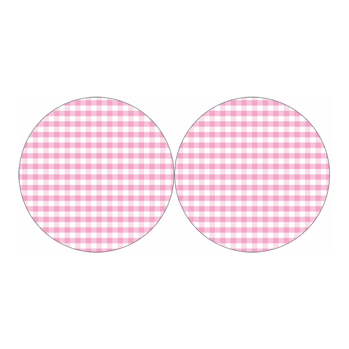 Pink And White Gingham Pattern Print Car Coasters