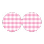 Pink And White Gingham Pattern Print Car Coasters