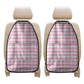 Pink And White Gingham Pattern Print Car Seat Organizers