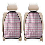Pink And White Gingham Pattern Print Car Seat Organizers