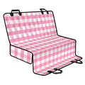 Pink And White Gingham Pattern Print Pet Car Back Seat Cover