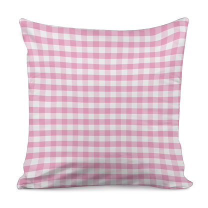Pink And White Gingham Pattern Print Pillow Cover