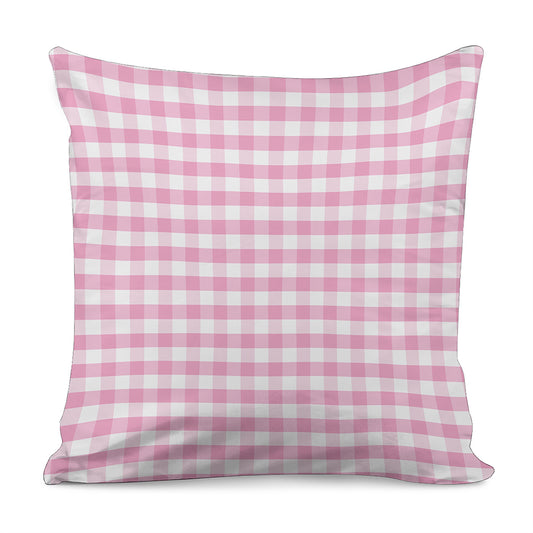 Pink And White Gingham Pattern Print Pillow Cover