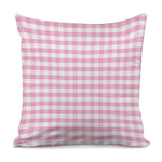 Pink And White Gingham Pattern Print Pillow Cover