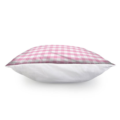 Pink And White Gingham Pattern Print Pillow Cover