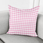 Pink And White Gingham Pattern Print Pillow Cover