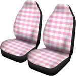 Pink And White Gingham Pattern Print Universal Fit Car Seat Covers