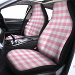 Pink And White Gingham Pattern Print Universal Fit Car Seat Covers