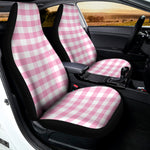 Pink And White Gingham Pattern Print Universal Fit Car Seat Covers