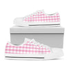 Pink And White Gingham Pattern Print White Low Top Shoes
