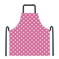 Pink And White Polka Dot Pattern Print Apron