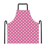 Pink And White Polka Dot Pattern Print Apron