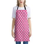 Pink And White Polka Dot Pattern Print Apron