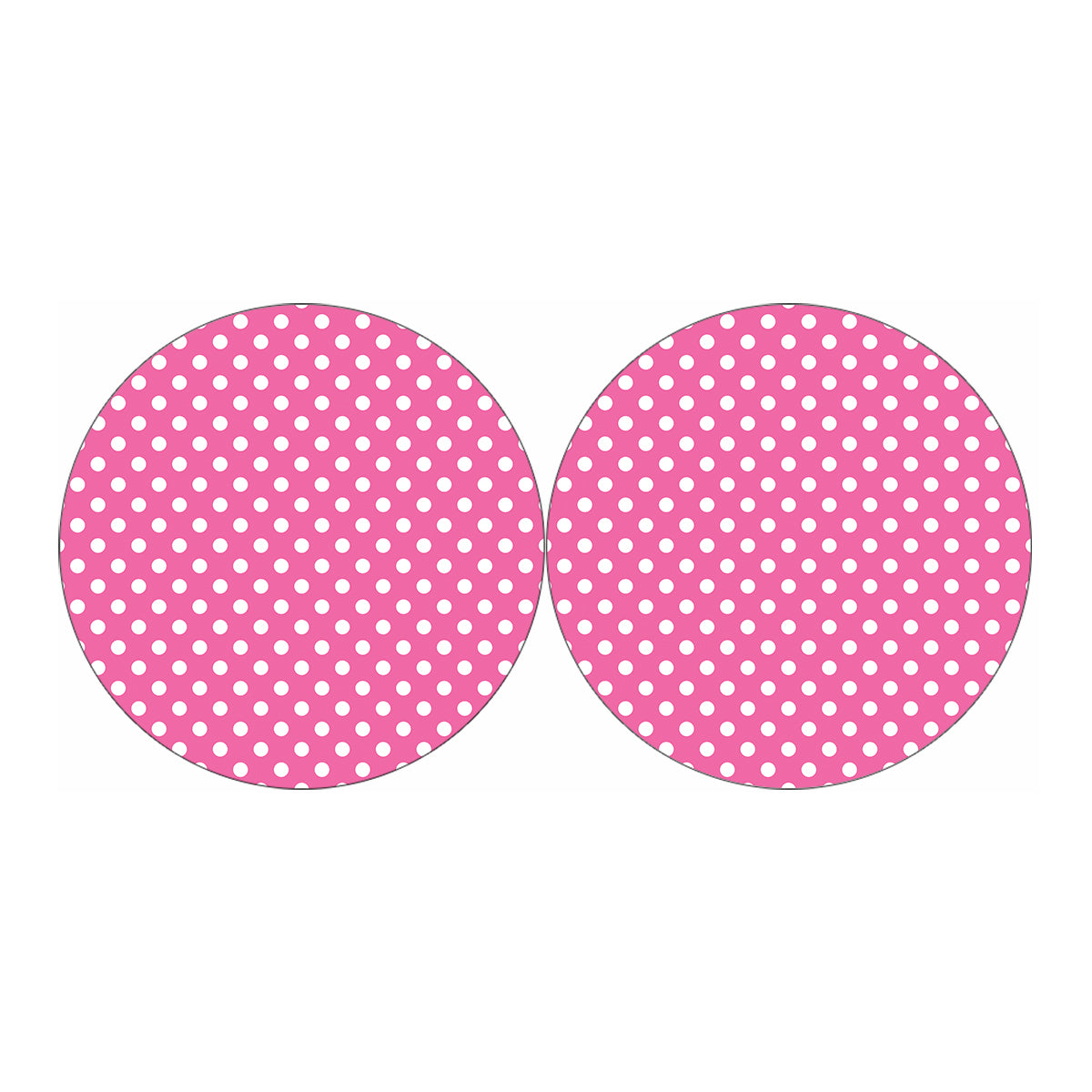 Pink And White Polka Dot Pattern Print Car Coasters