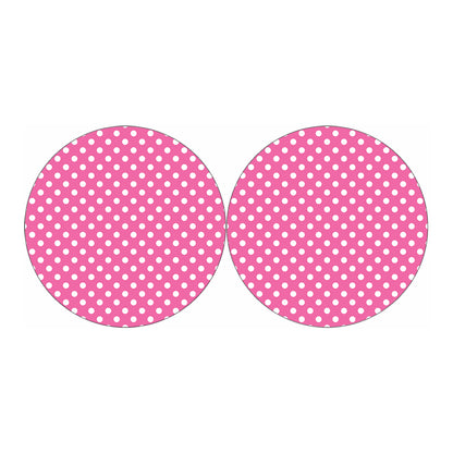 Pink And White Polka Dot Pattern Print Car Coasters