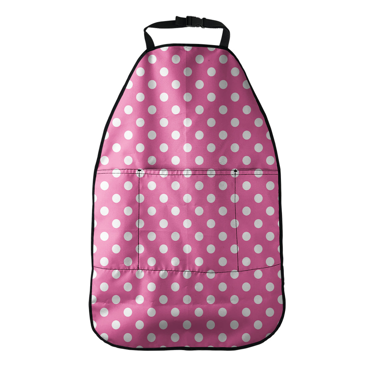 Pink And White Polka Dot Pattern Print Car Seat Organizers
