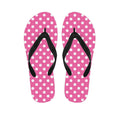 Pink And White Polka Dot Pattern Print Flip Flops