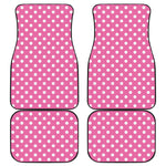 Pink And White Polka Dot Pattern Print Front and Back Car Floor Mats