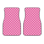 Pink And White Polka Dot Pattern Print Front Car Floor Mats