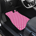Pink And White Polka Dot Pattern Print Front Car Floor Mats