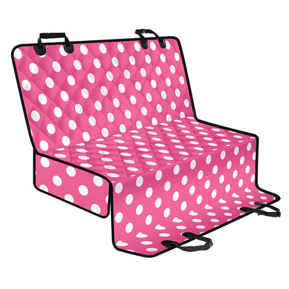 Pink And White Polka Dot Pattern Print Pet Car Back Seat Cover