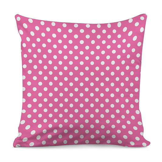 Pink And White Polka Dot Pattern Print Pillow Cover