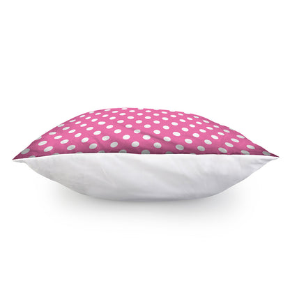 Pink And White Polka Dot Pattern Print Pillow Cover