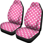 Pink And White Polka Dot Pattern Print Universal Fit Car Seat Covers