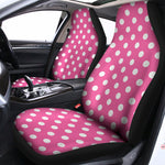 Pink And White Polka Dot Pattern Print Universal Fit Car Seat Covers