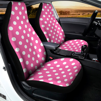 Pink And White Polka Dot Pattern Print Universal Fit Car Seat Covers