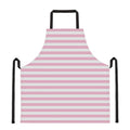Pink And White Striped Pattern Print Apron