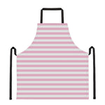 Pink And White Striped Pattern Print Apron