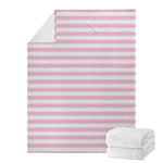 Pink And White Striped Pattern Print Blanket